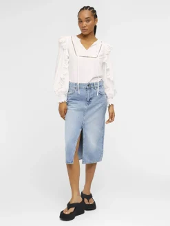 OBJECT Kjolar*OBJHARLOW MIDIKJOL Light Blue Denim