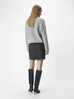 OBJECT Kjolar*OBJLISA MINIKJOL Dark Grey Melange