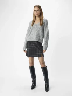 OBJECT Kjolar*OBJLISA MINIKJOL Dark Grey Melange