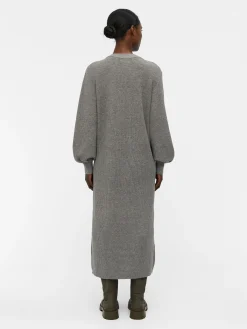 OBJECT Klänningar*OBJMALENA STICKAD KLÄNNING Medium Grey Melange