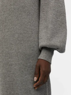 OBJECT Klänningar*OBJMALENA STICKAD KLÄNNING Medium Grey Melange
