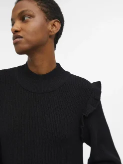 OBJECT Klänningar*OBJMALENA STICKAD KLÄNNING Black