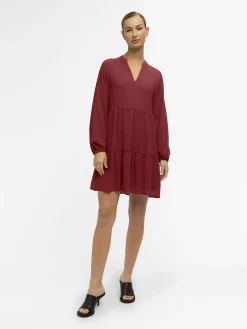 OBJECT Klänningar*OBJMILA GIA KORT KLÄNNING Red Dahlia