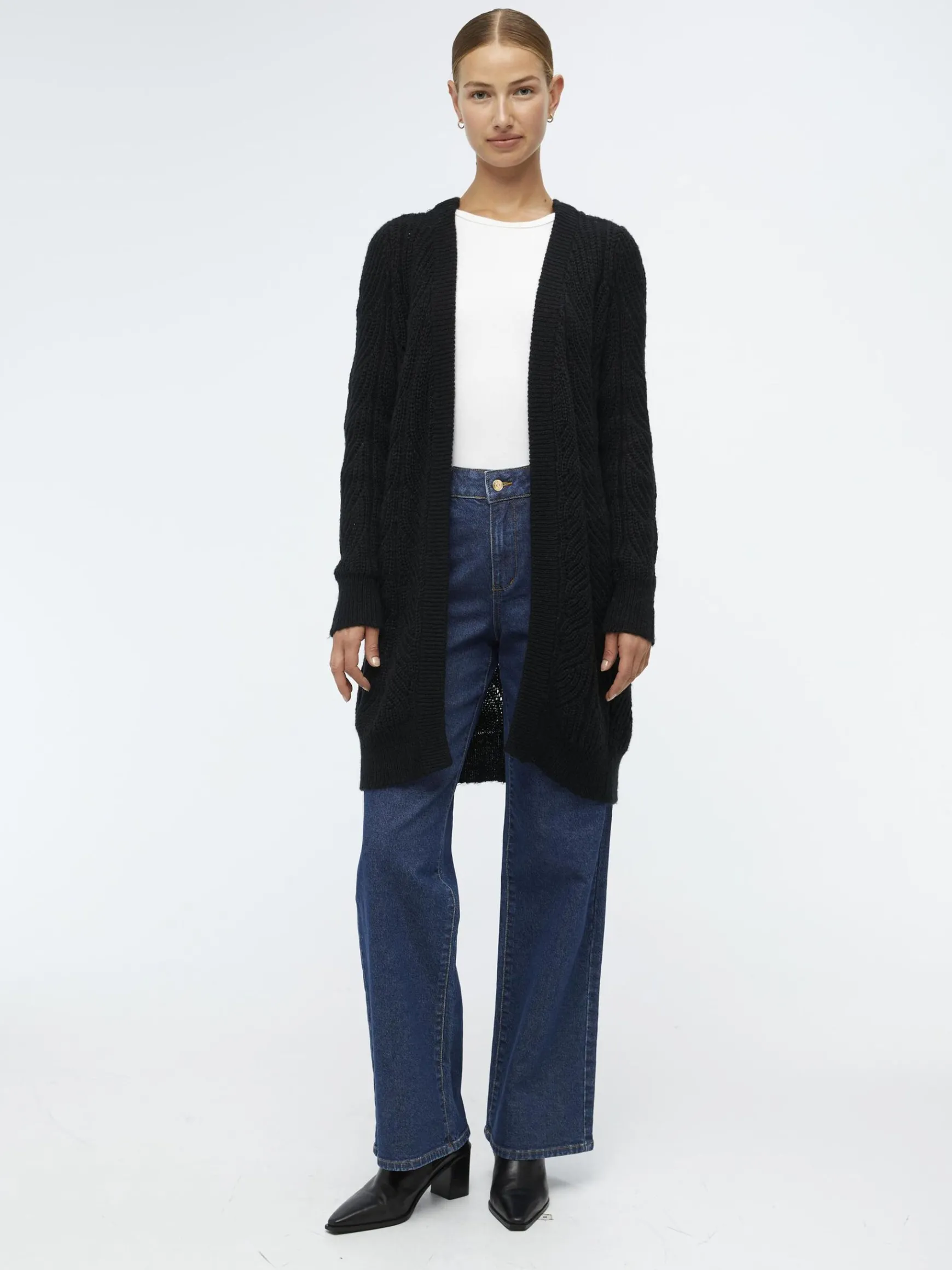 OBJECT Cardigans*OBJNOVA STELLA STICKAD KOFTA Black
