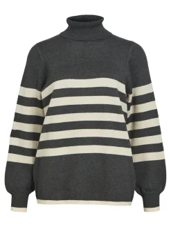 OBJECT Stickat*OBJRAY TRÖJA Dark Grey Melange