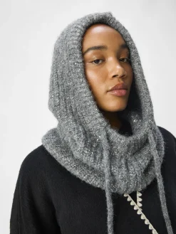OBJECT Accessoarer*PALJETTPRYDD BALACLAVA Medium Grey Melange