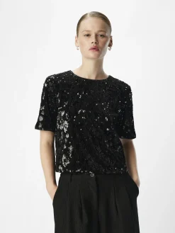 OBJECT Toppar*PALJETTPRYDD BESKUREN TOPP Black