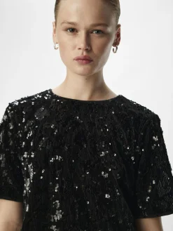 OBJECT Toppar*PALJETTPRYDD BESKUREN TOPP Black