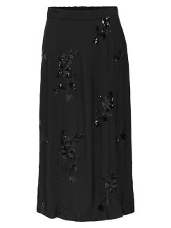 OBJECT Kjolar*PALJETTPRYDD MAXIKJOL Black