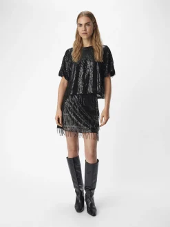 OBJECT Kjolar*PALJETTPRYDD MINIKJOL Black