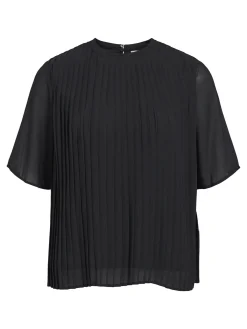 OBJECT Toppar*PLISSÉVECKAD TOPP Black