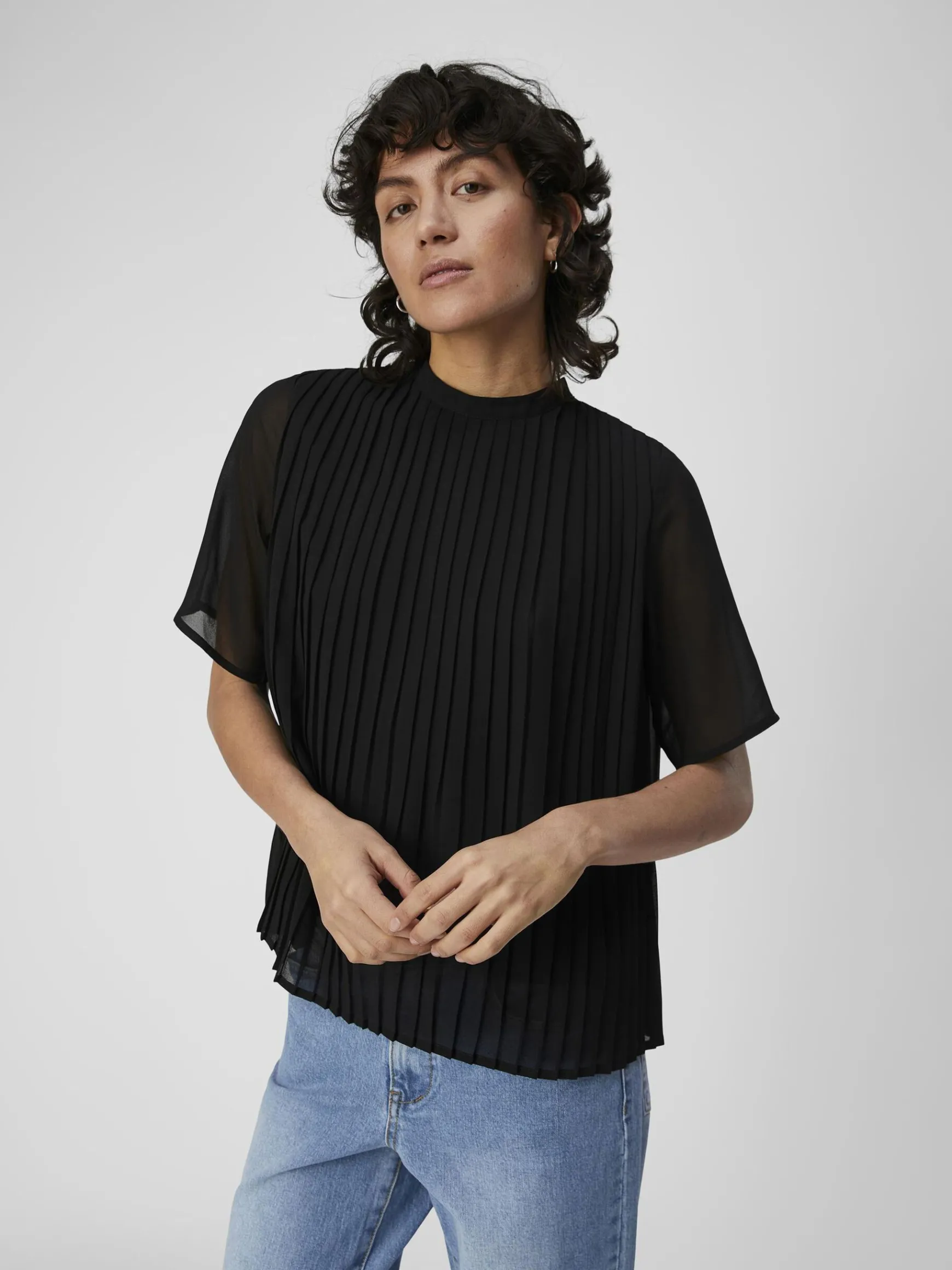 OBJECT Toppar*PLISSÉVECKAD TOPP Black