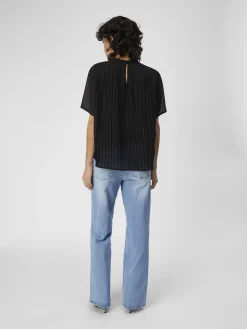 OBJECT Toppar*PLISSÉVECKAD TOPP Black