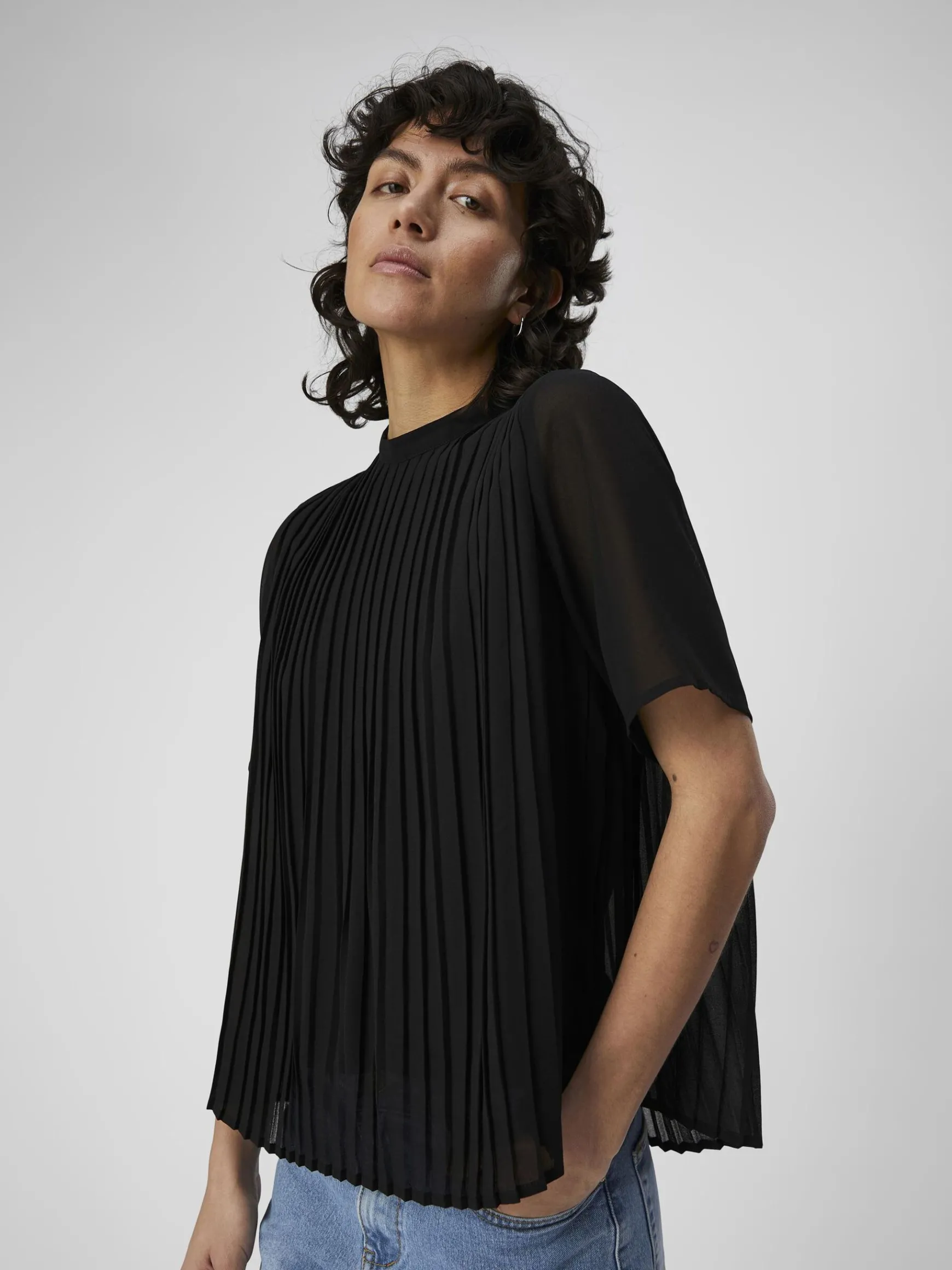 OBJECT Toppar*PLISSÉVECKAD TOPP Black