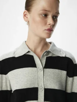 OBJECT Cardigans*RANDIG STICKAD KOFTA Light Grey Melange