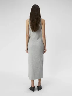 OBJECT Basic|Klänningar*RIBBAD MAXIKLÄNNING Light Grey Melange