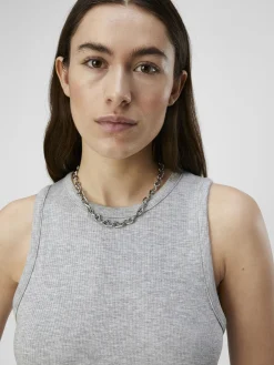 OBJECT Basic|Klänningar*RIBBAD MAXIKLÄNNING Light Grey Melange