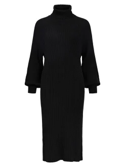 OBJECT Klänningar*RIBBAD STICKAD KLÄNNING Black