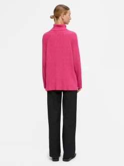 OBJECT Stickat*RIBBAD STICKAD TRÖJA Magenta