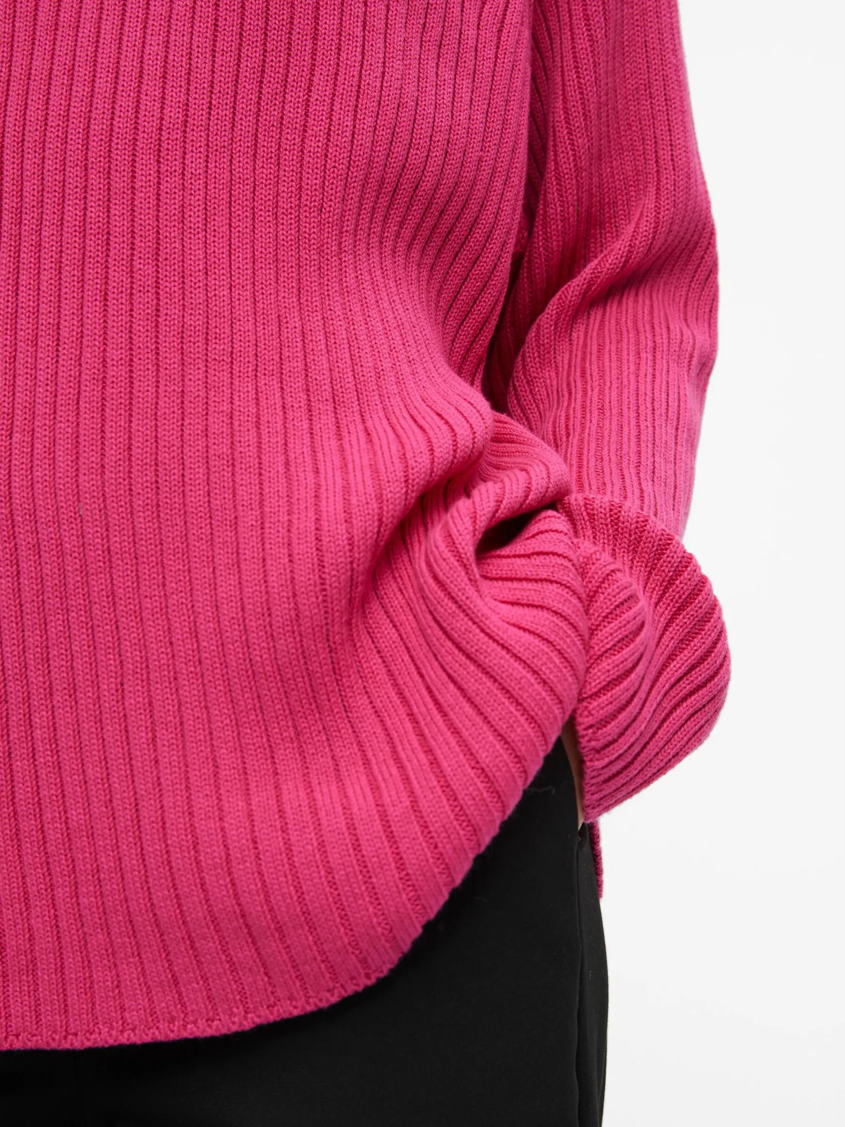 OBJECT Stickat*RIBBAD STICKAD TRÖJA Magenta