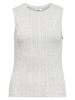 OBJECT Basic|Toppar*ÄRMLÖS LINNE Light Grey Melange