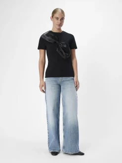OBJECT Toppar*ROSETT T-SHIRT Black