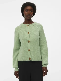 OBJECT Cardigans*RUNDRINGAD STICKAD KOFTA Fair Green