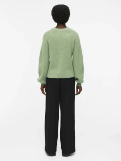 OBJECT Cardigans*RUNDRINGAD STICKAD KOFTA Fair Green