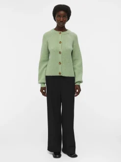 OBJECT Cardigans*RUNDRINGAD STICKAD KOFTA Fair Green