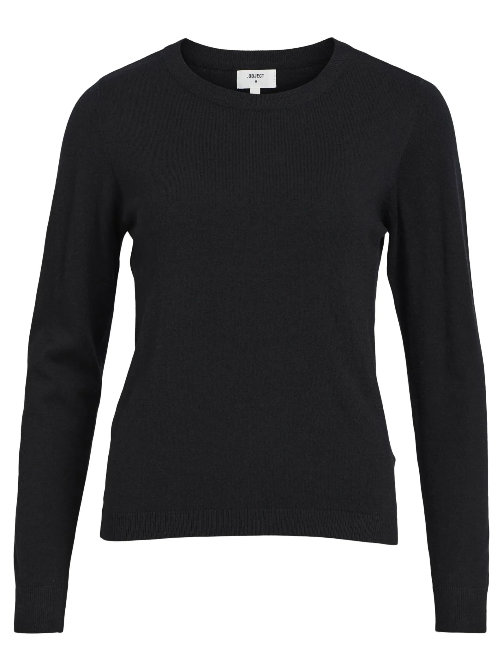 OBJECT Basic|Stickat*RUNDRINGAD STICKAD TRÖJA Black