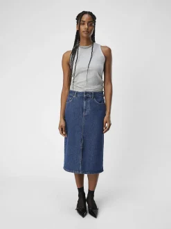 OBJECT Toppar*RUNDRINGAD TOPP Light Grey Melange