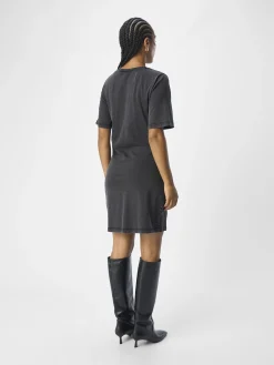 OBJECT Klänningar*RYSCHAD KORT KLÄNNING Medium Grey Melange