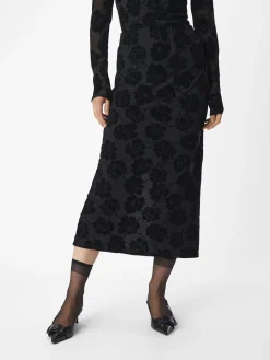 OBJECT Kjolar*SAMMET MIDIKJOL Black