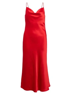 OBJECT Klänningar*SATIN MIDIKLÄNNING Flame Scarlet