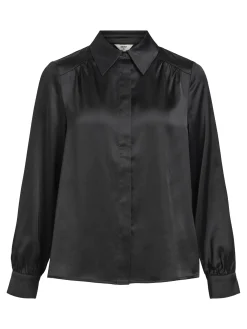 OBJECT Toppar*SATIN SKJORTA Black