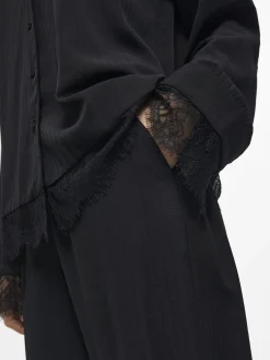 OBJECT Skjortor|Toppar*SPETSFÅLL SKJORTA Black