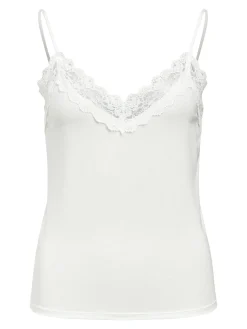 OBJECT Basic|Toppar*SPETSPRYDD ÄRMLÖS TOPP White