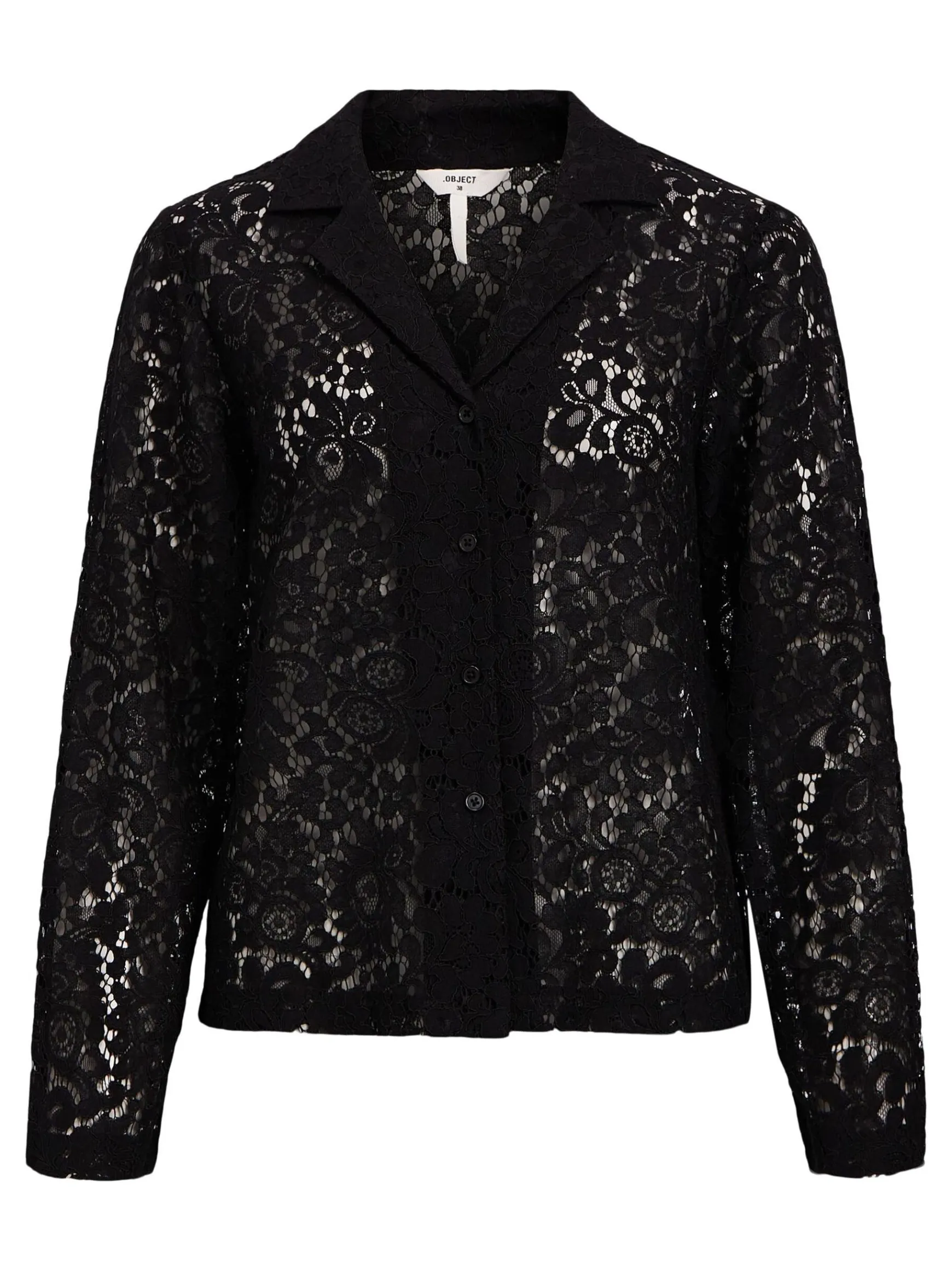 OBJECT Toppar|Skjortor*SPETSPRYDD SKJORTA Black