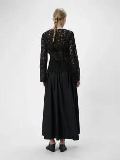 OBJECT Skjortor|Toppar*SPETSPRYDD TOPP Black