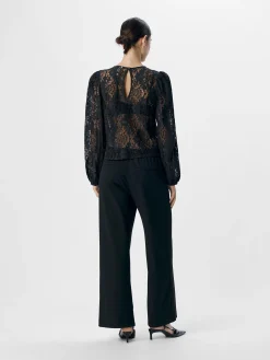 OBJECT Skjortor|Toppar*SPETSPRYDD TOPP Black