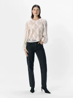OBJECT Skjortor|Toppar*SPETSPRYDD TOPP White Sand