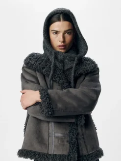 OBJECT Accessoarer*STICKAD BALACLAVA Dark Grey Melange