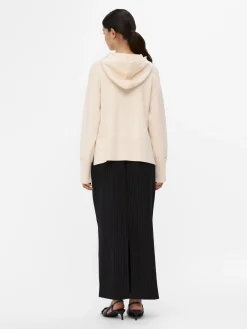 OBJECT Toppar|Stickat*STICKAD HOODIE Sandshell