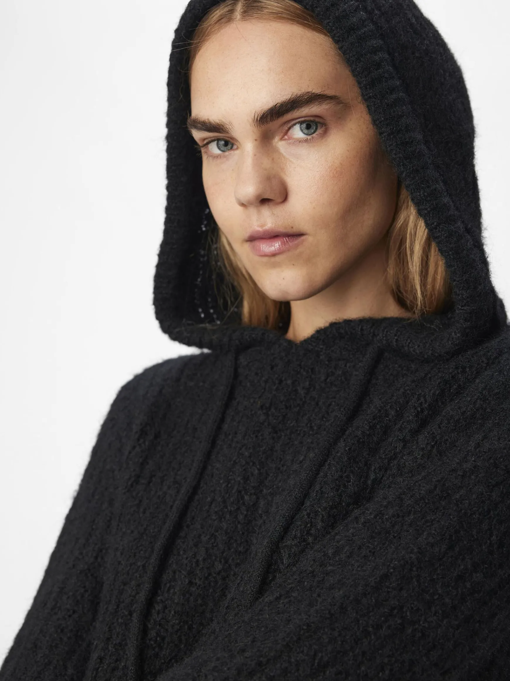 OBJECT Toppar|Stickat*STICKAD HOODIE Black