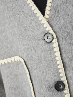 OBJECT Ytterkläder*STICKAD JACKA Light Grey Melange