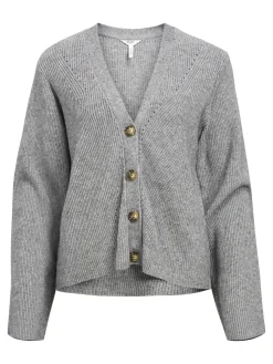 OBJECT Cardigans*STICKAD KOFTA Medium Grey Melange