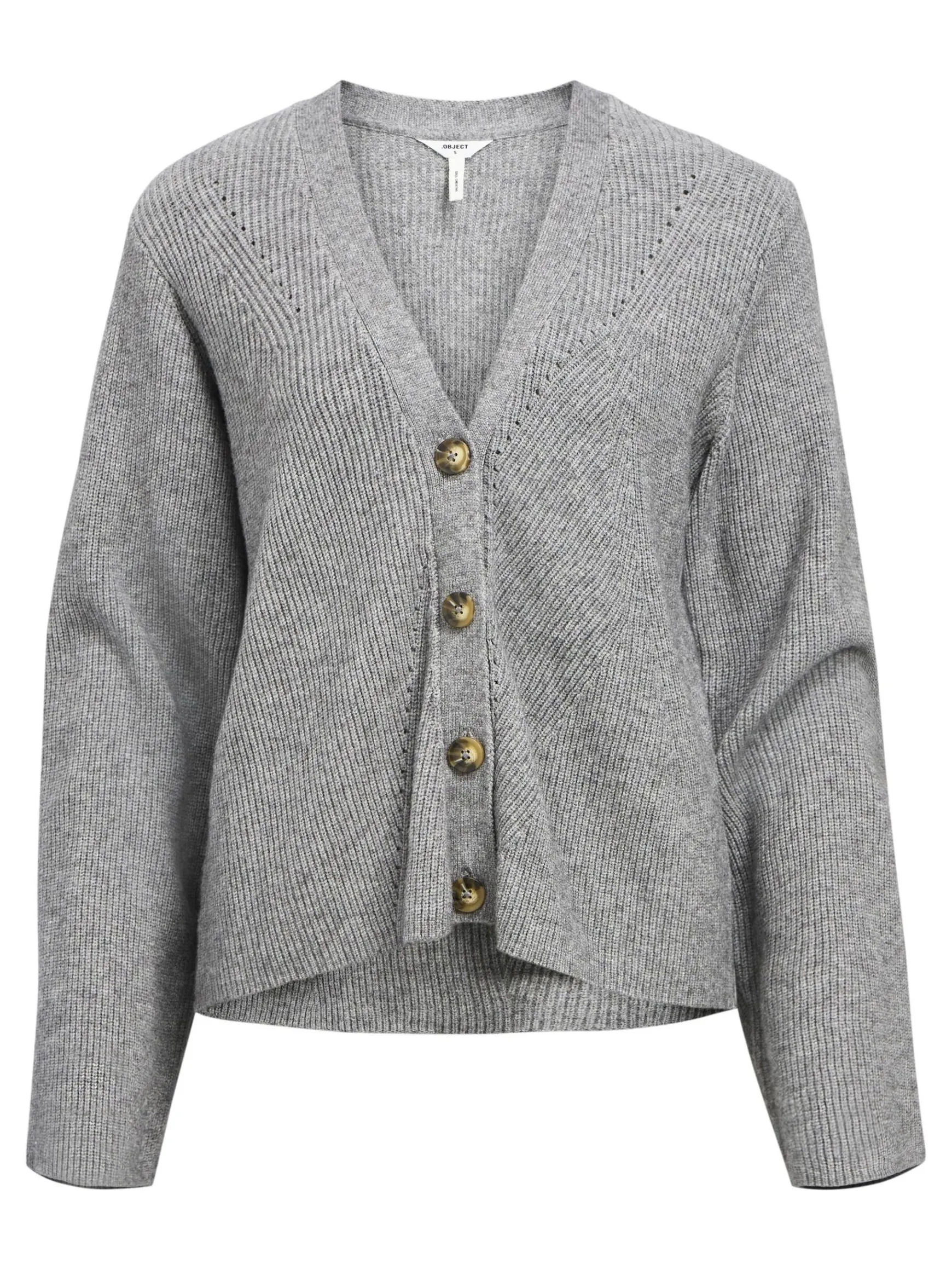 OBJECT Cardigans*STICKAD KOFTA Medium Grey Melange