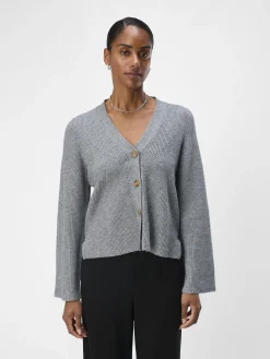 OBJECT Cardigans*STICKAD KOFTA Medium Grey Melange