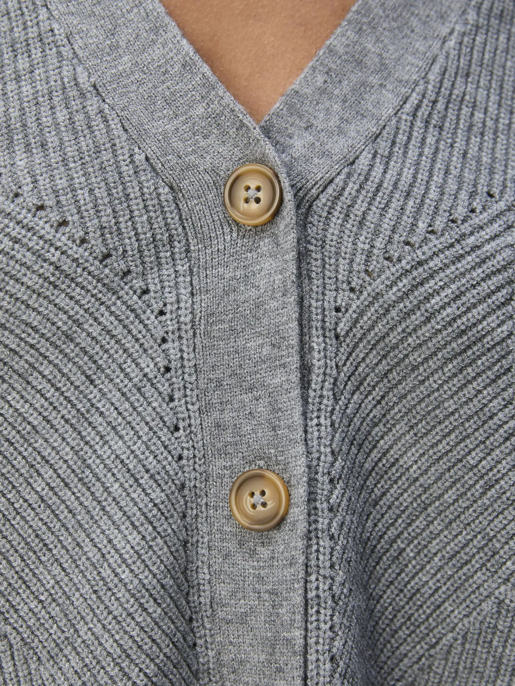 OBJECT Cardigans*STICKAD KOFTA Medium Grey Melange
