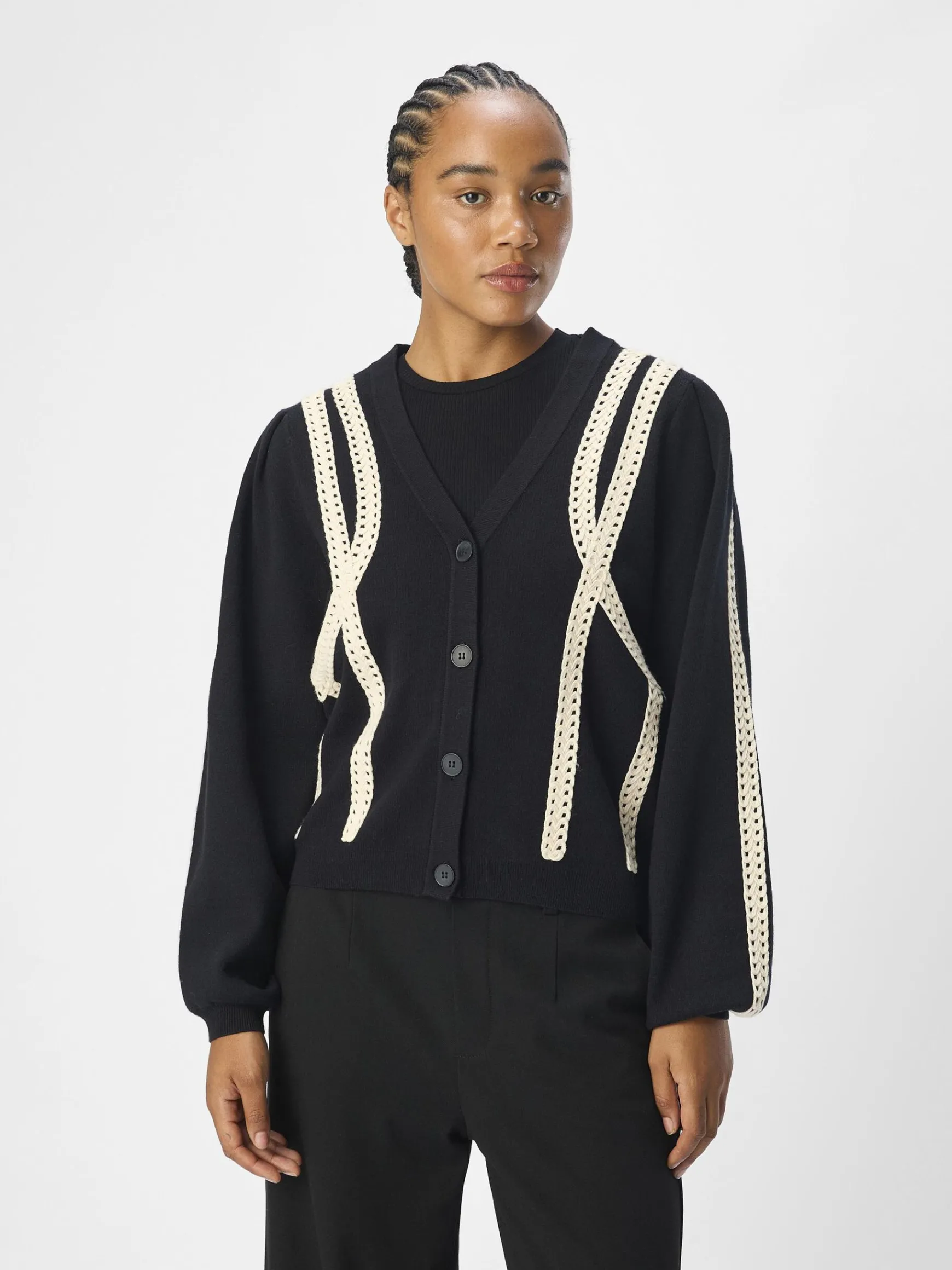 OBJECT Cardigans*STICKAD KOFTA Black
